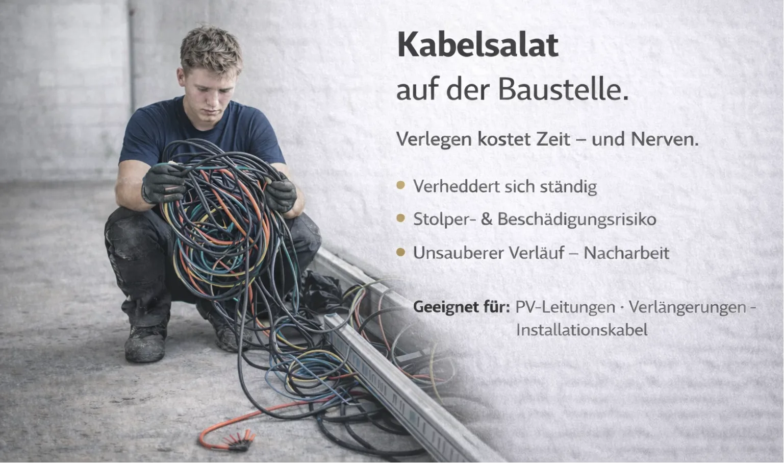 Kabelsalat auf der Baustelle